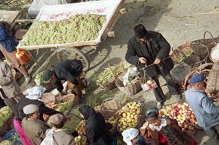 62 Kashgar Sunday Market 1993 Fruit And Vegetable Market From Tower